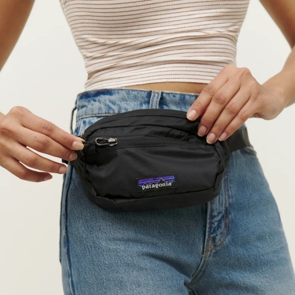 Patagonia Handbags - Patagonia Black Nylon Waist Pack with Logo Patch
